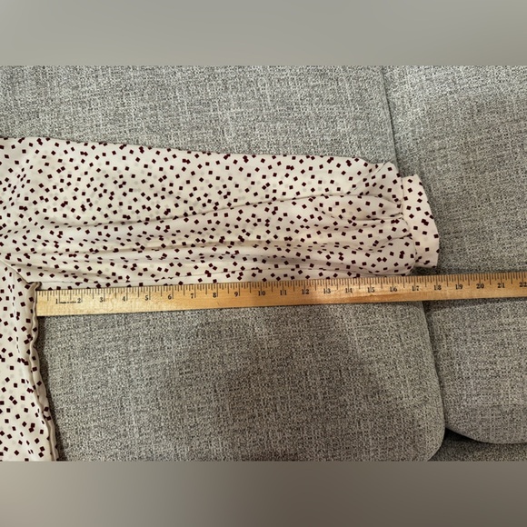 Andree by Unit Long Sleeve Cream Red Shirt Sz L - Picture 7 of 8